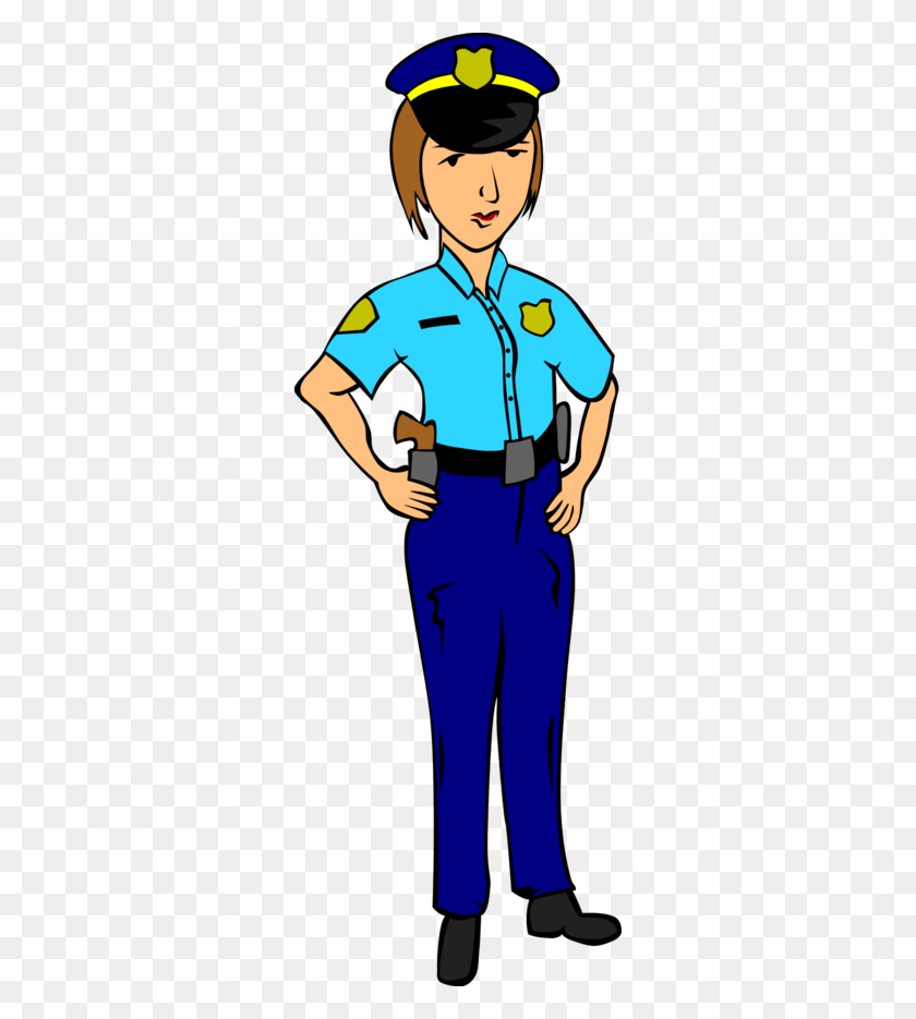 300x875 Female Police Officer Clipart - Security Guard Clipart