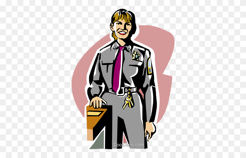 352x480 Female Police Officer Royalty Free Vector Clip Art Illustration - Police Officer Clipart