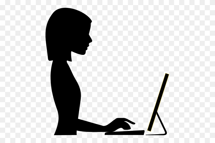 485x500 Female Silhouette Clip Art Free - Student Sitting Clipart