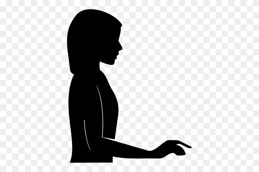 405x500 Female Silhouette With Extended Arm Vector Clip Art Public - Person Black And White Clipart