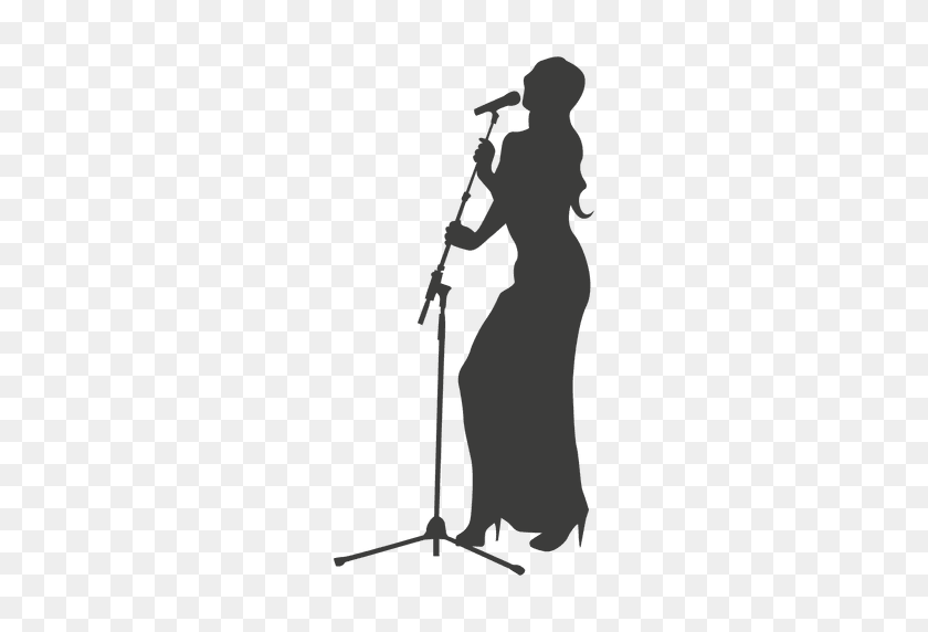 512x512 Female Singer Silhouette - Singer PNG