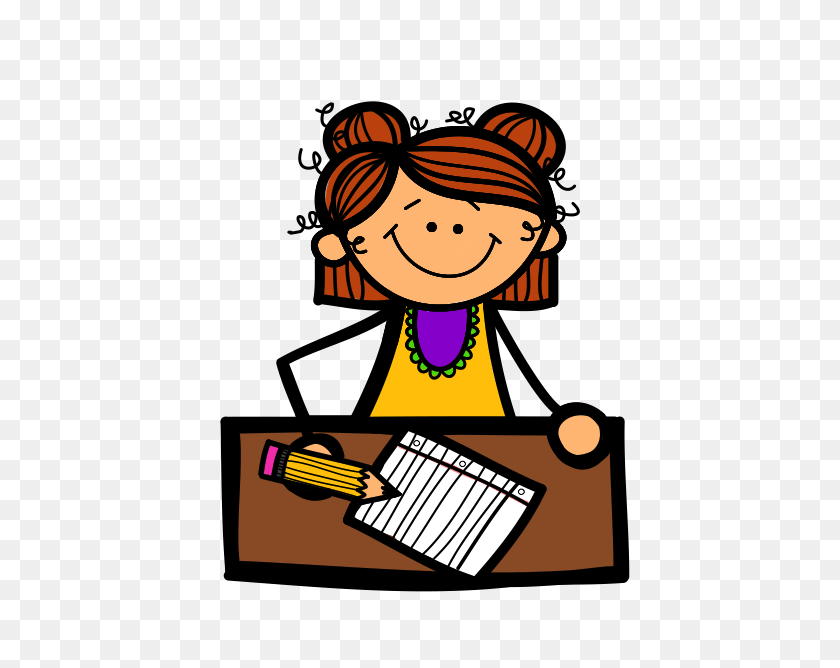 483x608 Female Student Cliparts - Student Sitting At Desk Clipart
