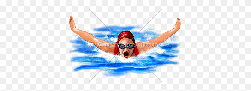 385x244 Female Swimmer Production Ready Artwork For T Shirt Printing - Swimmer PNG