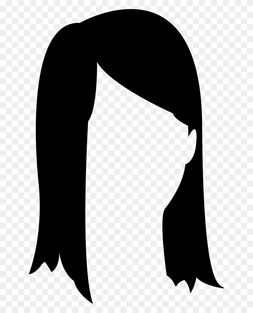 650x980 Девушка С Длинными Волосами И Боковой Челкой Скачать Значок Png Бесплатно - Челка Png