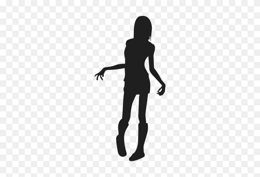 512x512 Female Zombie Silhouette - Zombie Silhouette PNG
