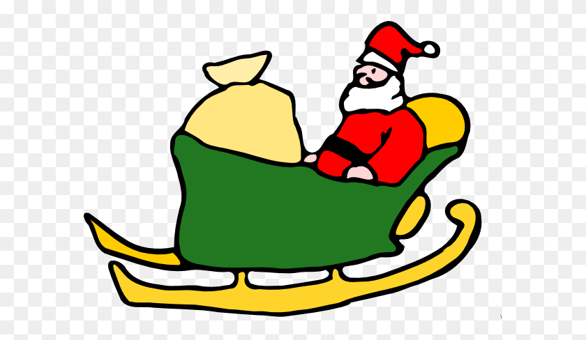 600x428 Fen Santa In His Sleigh Clip Art Free Vector - Santa And Sleigh Clipart