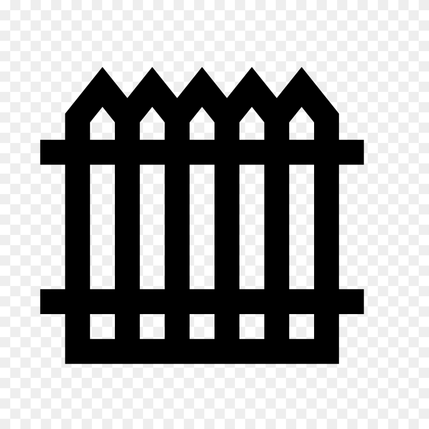 1600x1600 Fence Icon - White Fence PNG