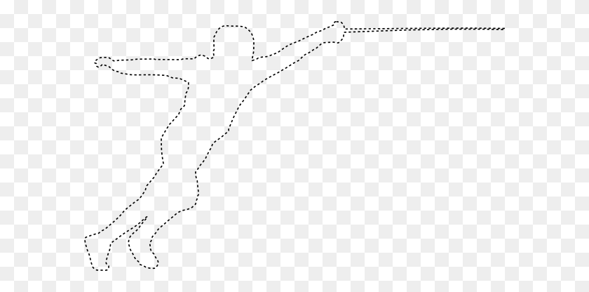 600x356 Fencer Silhouette Dotted Line Clip Art - Dotted Line Clipart