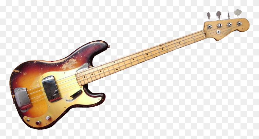 1222x613 Fender Precision Bass Guitar - Bass PNG
