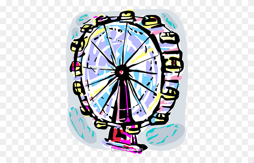404x480 Ferris Wheel Royalty Free Vector Clip Art Illustration - Ferris Wheel Clipart