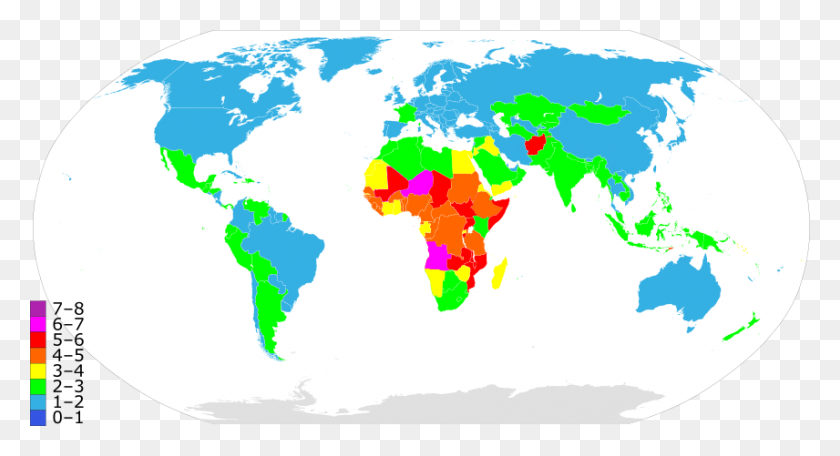 856x435 Карта Мира Уровень Фертильности - Карта Мира Png