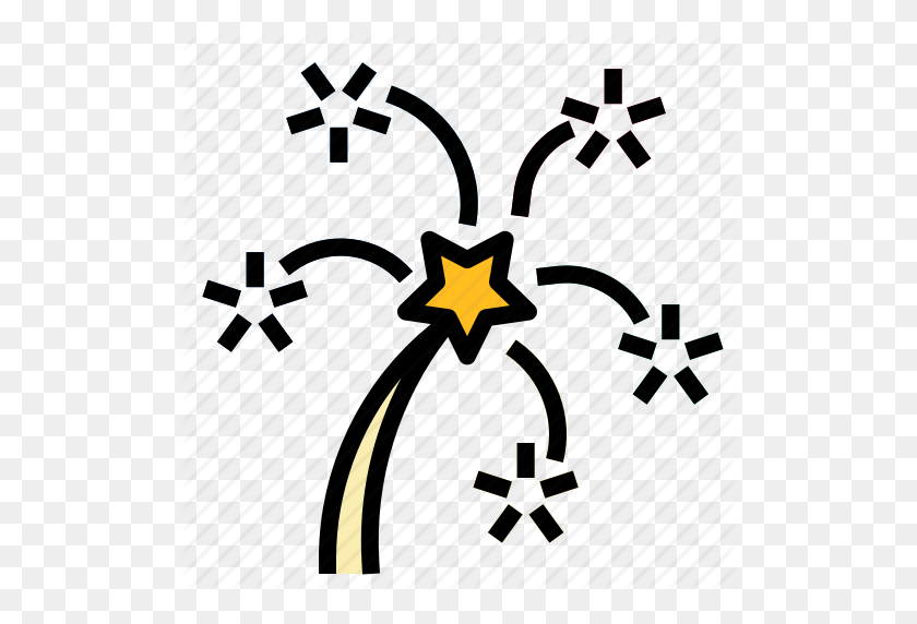 512x512 Festival, Firework Icon - Gold Fireworks PNG