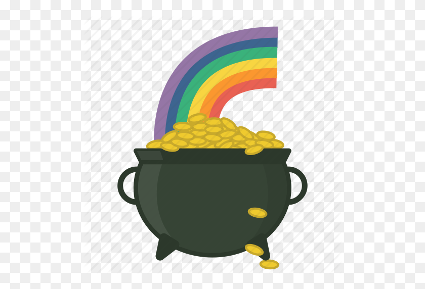 512x512 Festival, Fortune, Gold, Irish, Of, Pot, Rainbow Icon - Pot Of Gold Clip Art