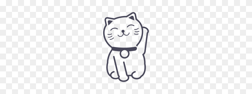 256x256 Festive Cat Icon - Cartoon Cat PNG