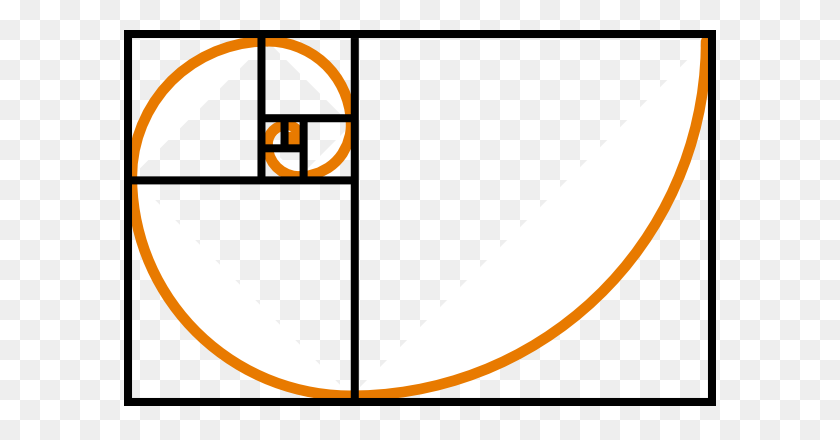 600x380 Fibonacci Spiral Orange Clip Art - Nitrogen Clipart