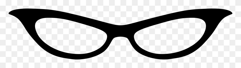 2400x553 Fifties Clipart Cat Eye Sunglasses Clip Art Glasses - Black Sunglasses Clipart