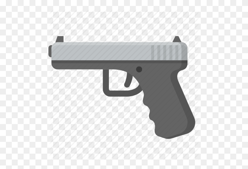 512x512 Бой, Пистолет, Военный, Пистолет, Стрельба, Война, Значок Оружия - Пистолет Emoji Png
