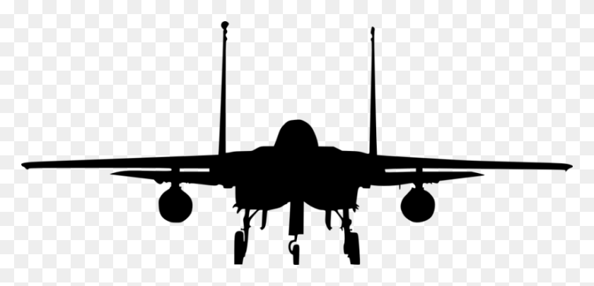 850x377 Fighter Plane Front View Silhouette Png - Jet Plane PNG