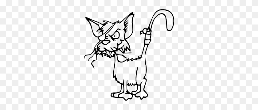 294x299 Fighting Cat Bw Clipart - Crazy Cat Clipart