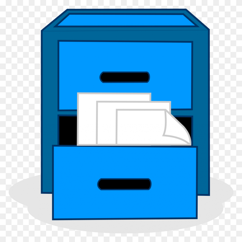 1000x1000 File Cabinet Blue - Cabinet Clipart