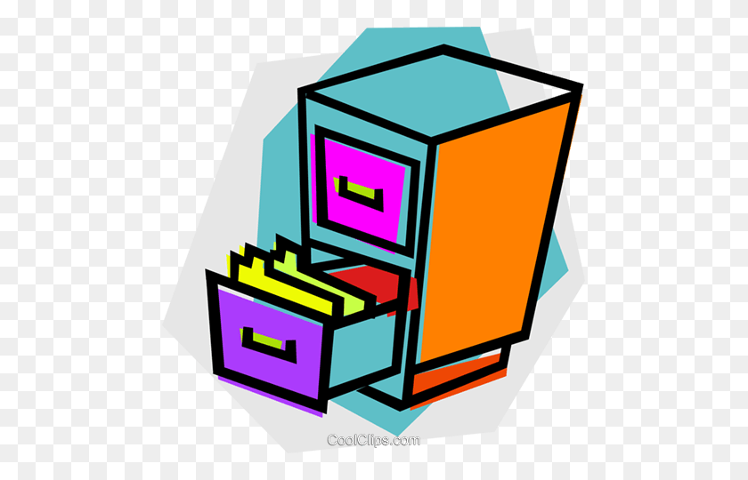 475x480 Filing Cabinet Royalty Free Vector Clip Art Illustration - Cabinet Clipart