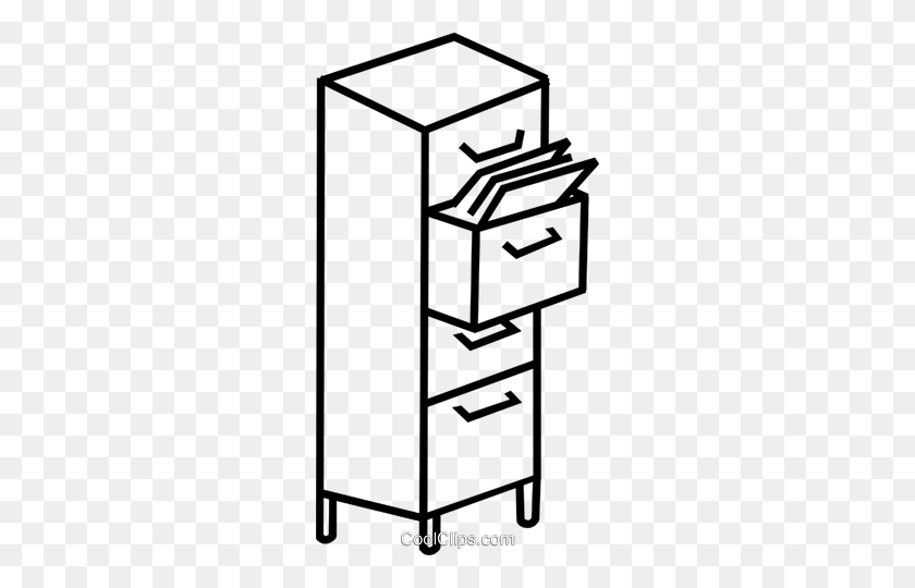 260x480 Filing Cabinet Royalty Free Vector Clip Art Illustration - Cabinet Clipart