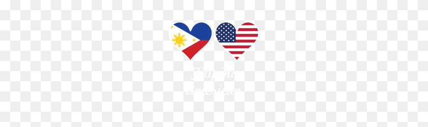 190x190 Filipino American Flag Hearts - American Flag PNG Transparent