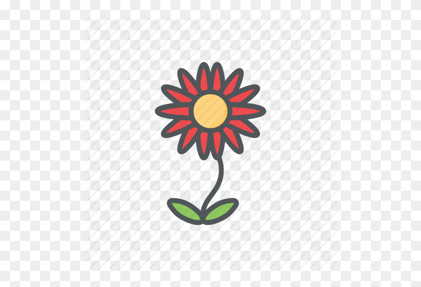 512x512 Filled, Flower, Flowers, Outline, Spring, Summer Icon - Summer Flowers PNG