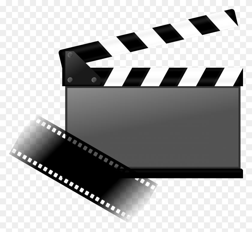 2400x2193 Film Group With Items - Movie Clipart Black And White