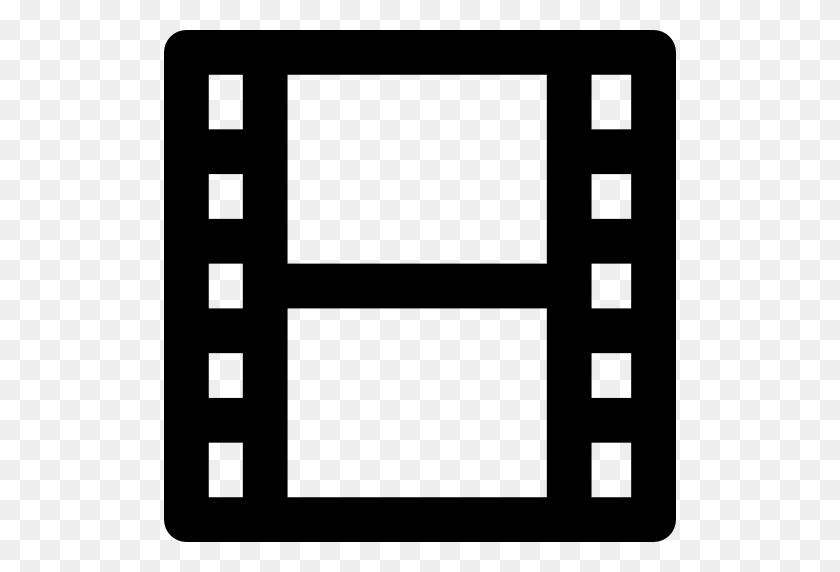512x512 Icono De Tira De Película - Imágenes Prediseñadas De Cine En Blanco Y Negro