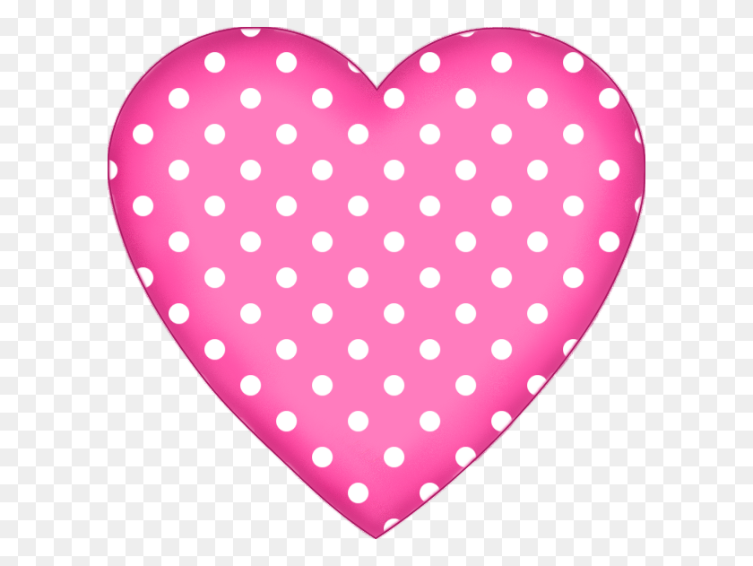 600x571 Find Tons Of Free Clip Art Images For Valentine's Day Hearts - Polka Dot Background Clipart