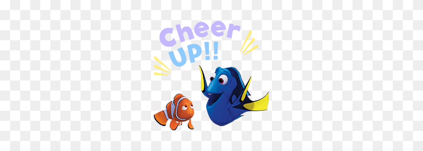 267x240 Finding Dory Stickers - Finding Nemo Clipart