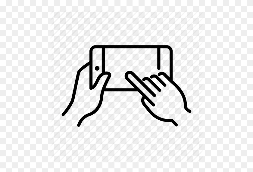 512x512 Палец, Жесты, Рука, Iphone, Мобильный, Смартфон, Значок Сенсорного Экрана - Рука, Держащая Iphone В Формате Png