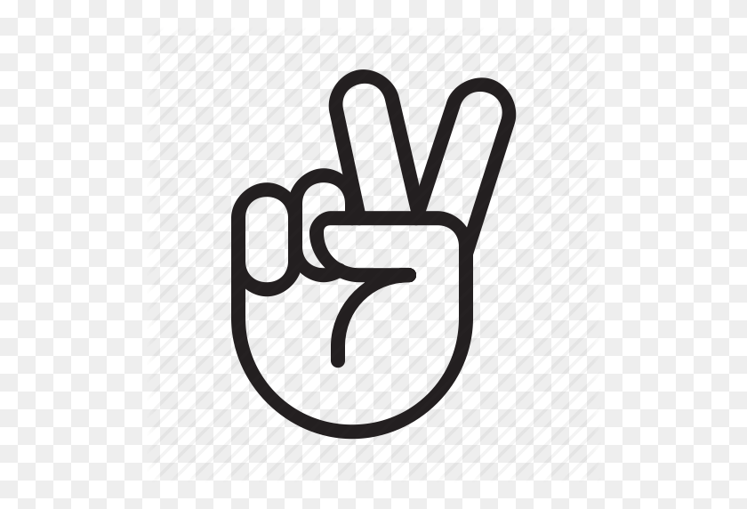 512x512 Finger, Hand, Peace, Sign Icon - Peace Sign Hand PNG