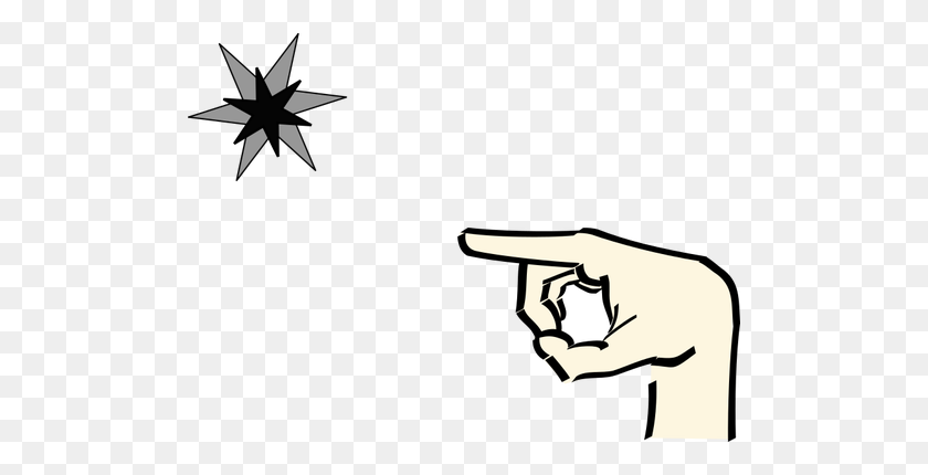 500x370 Finger Pointing To Color Star - Fingers Crossed Clipart