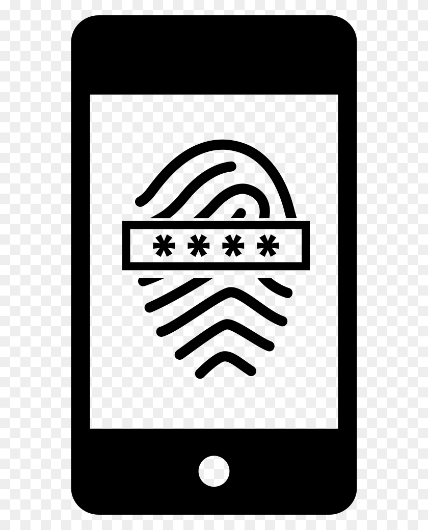 562x980 Сканер Отпечатков Пальцев С Паролем На Мобильном Телефоне Значок Png - Отпечаток Пальца Png
