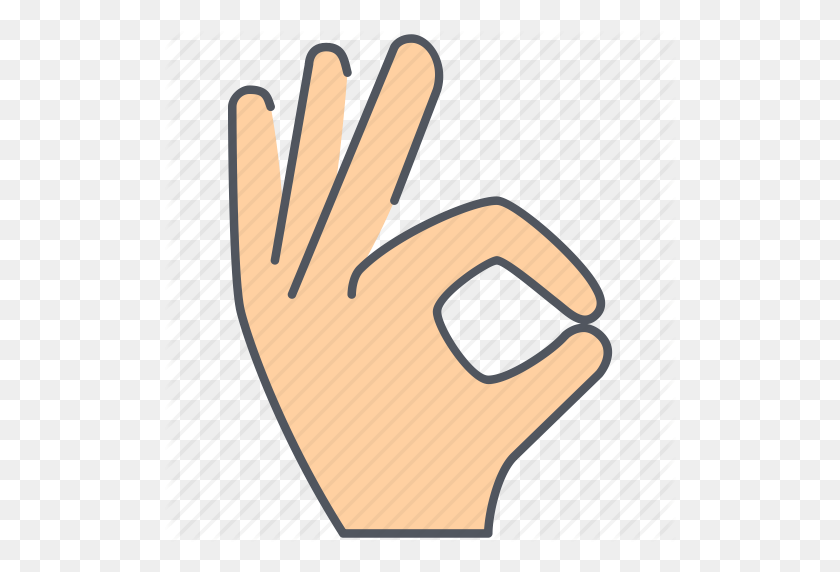 512x512 Fingers, Gesture, Hand, Language, Ok, Sign, Well Done Icon - Ok Hand PNG