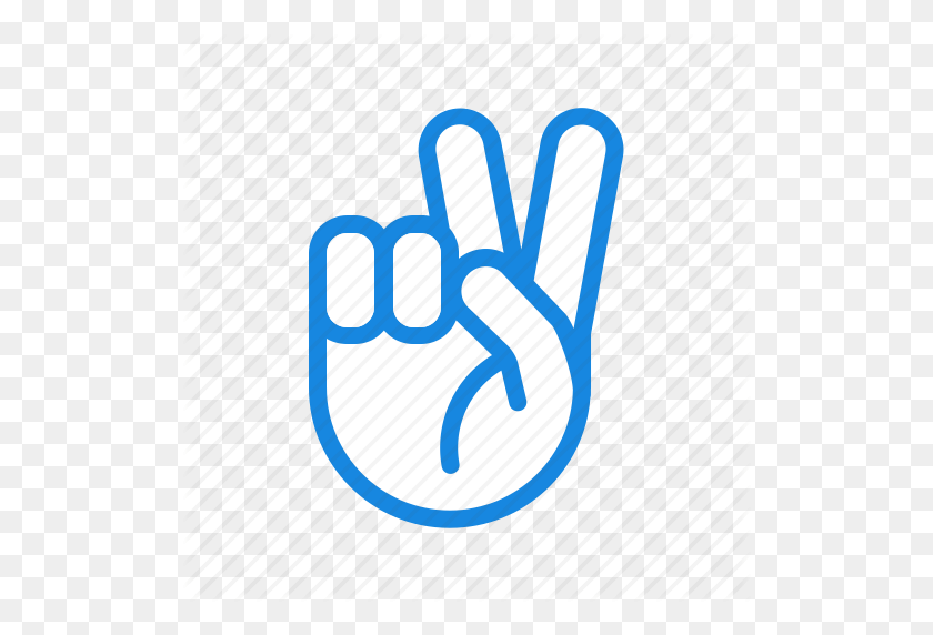 512x512 Fingers, Gesture, Hand, Peace Sign Icon - Peace Sign PNG