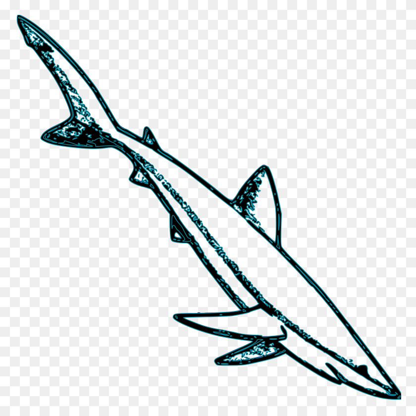 2400x2400 Fins Clipart Blue Shark - Shark Fin Clipart