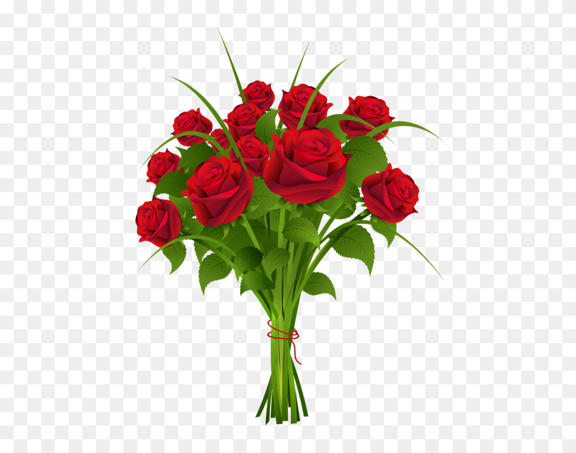 493x600 Fiori Clip Art, Flower - Rose Bouquet Clipart