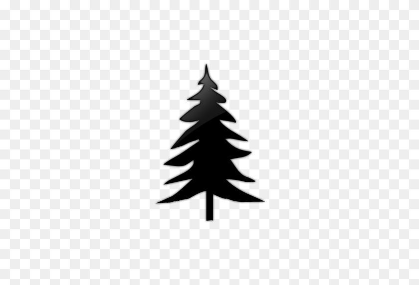 512x512 Fir Tree Clipart Black And White - Christmas Tree Clipart Black And White
