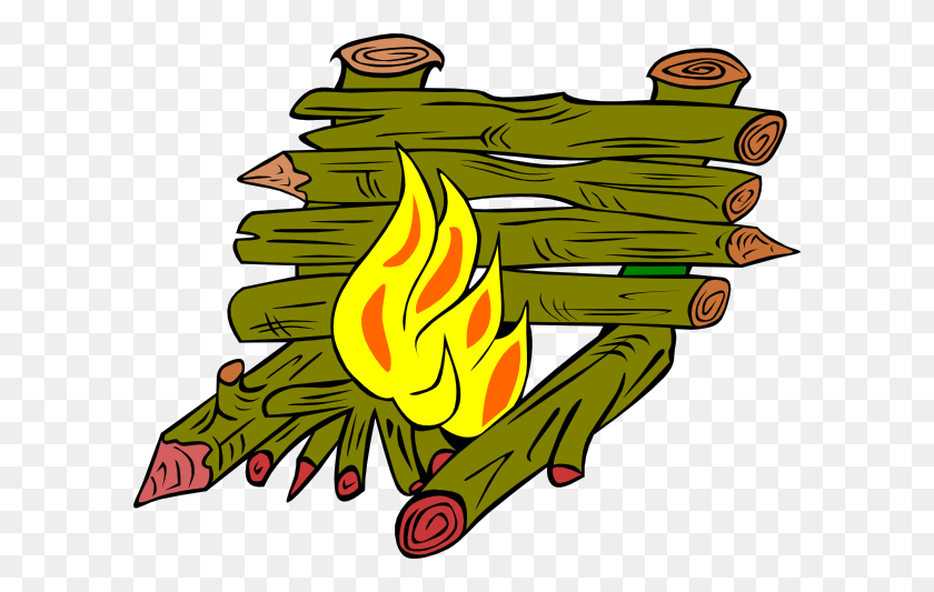 600x473 Fire Catching Wood Clip Art - Wood Log Clipart