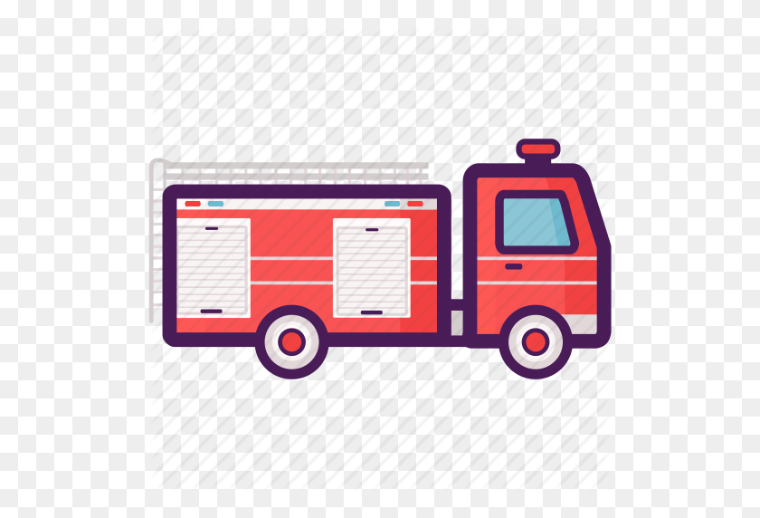 512x512 Fire Engine, Fire Truck, Firefighter Icon - Fire Truck PNG
