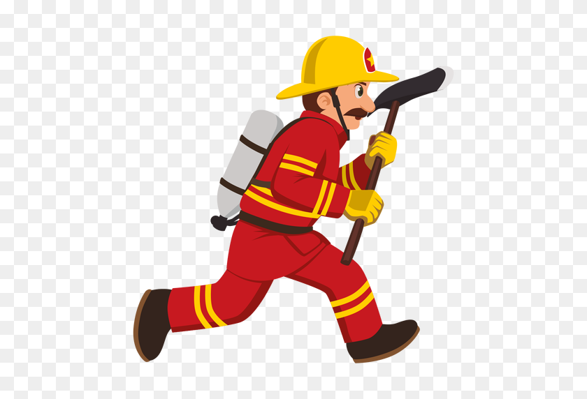512x512 Fire Fighter Cartoon Group With Items - Firefighter Boots Clipart
