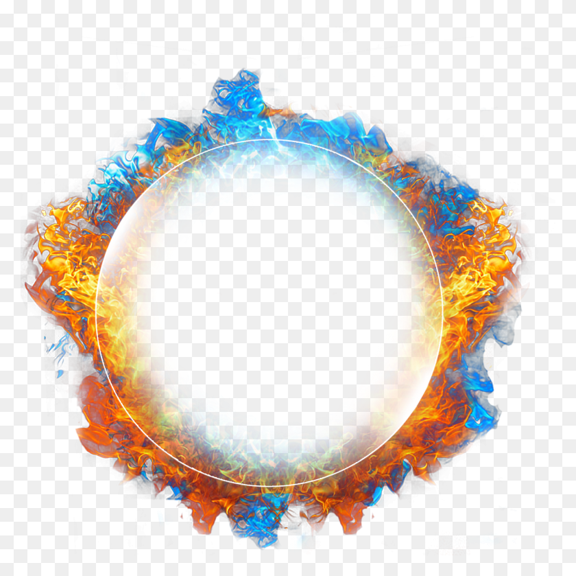 2000x2000 Fire Fireball Circle Shape Bluefire Element Magic Png - Magic Circle PNG