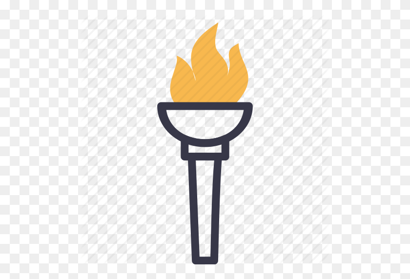 512x512 Fire, Flame, Game, Light, Olympic, Torch Icon - Olympic Torch Clipart