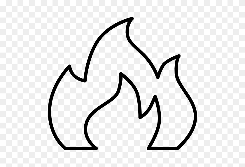 512x512 Llama De Fuego, Caliente, Bombero, Extintor De Incendios, Extinción De Incendios - Clipart De Bombero En Blanco Y Negro