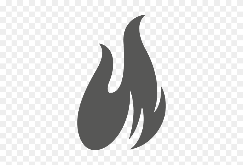 512x512 Fire Flame Silhouette Icon - Flame Icon PNG