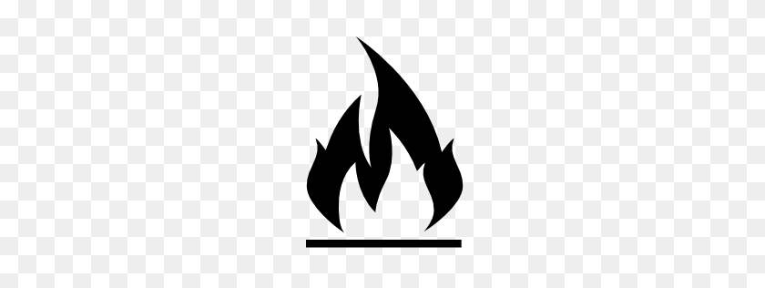 256x256 Fire Flames Black And White - Flames Black And White Clipart