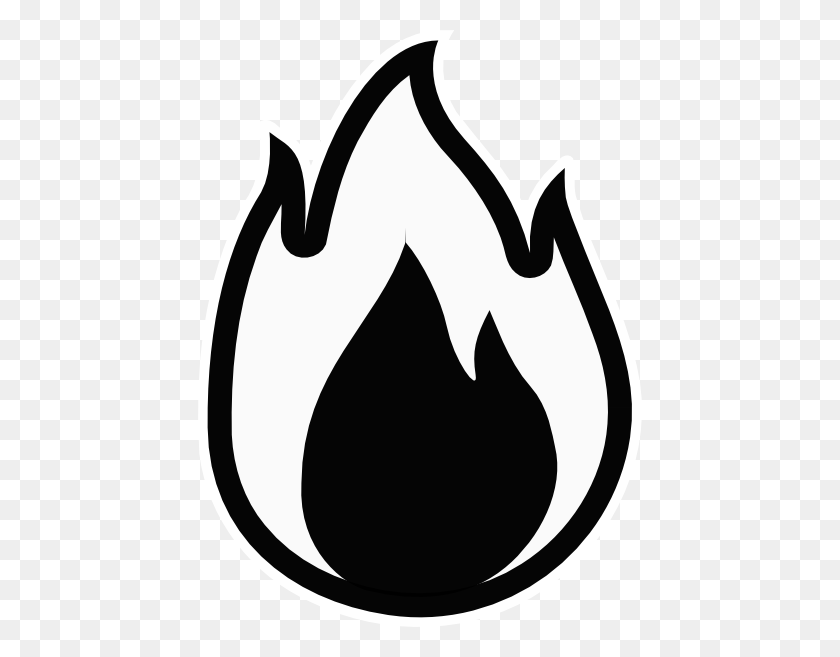 444x597 Fire Flames Clipart Black And White - Flame Clipart Black And White